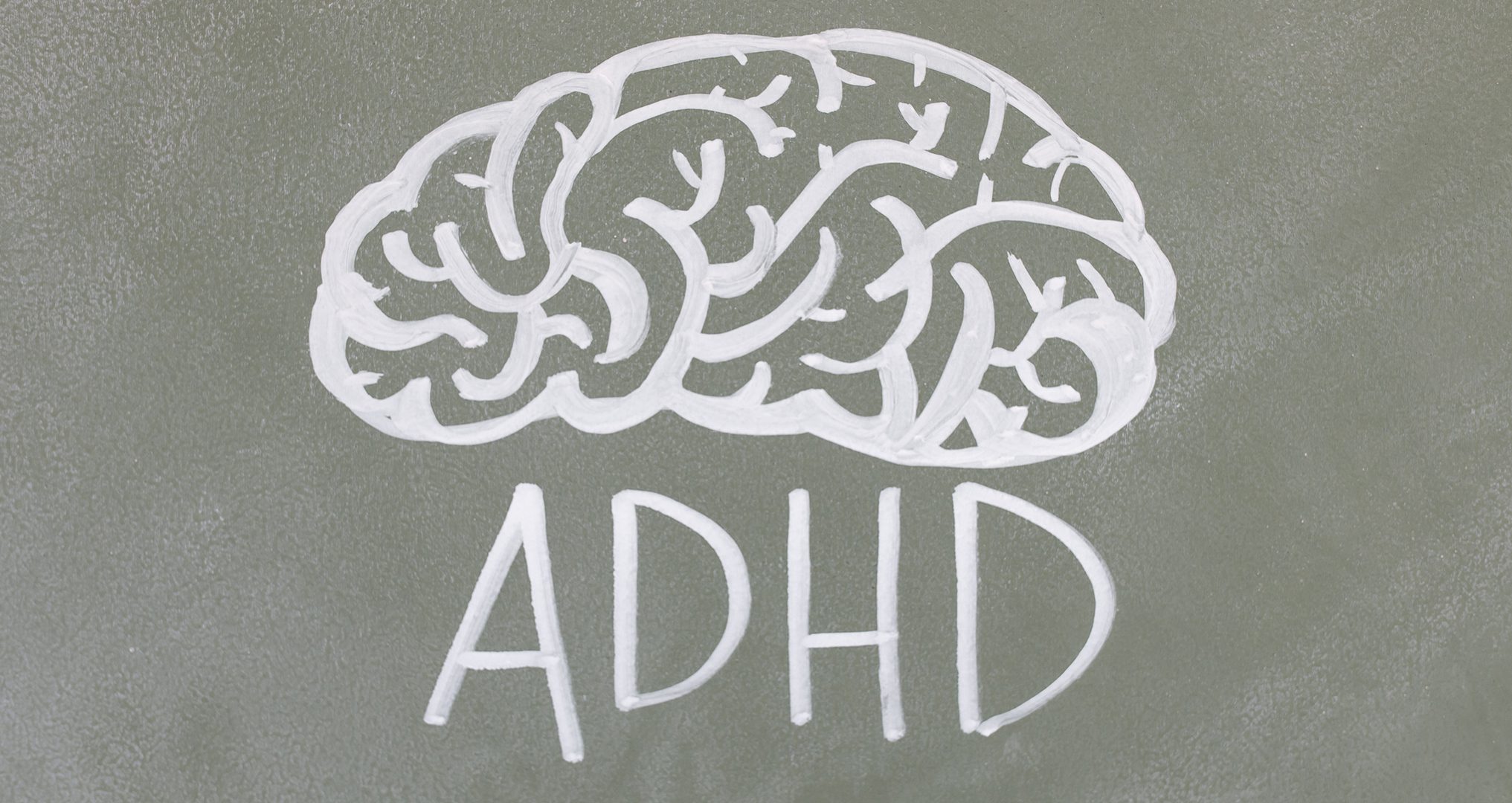 brain drawing with ADHD underneath